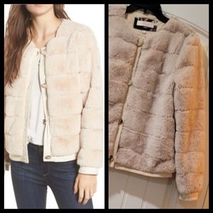 Eliza J sand faux fur cuddly soft jacket XL